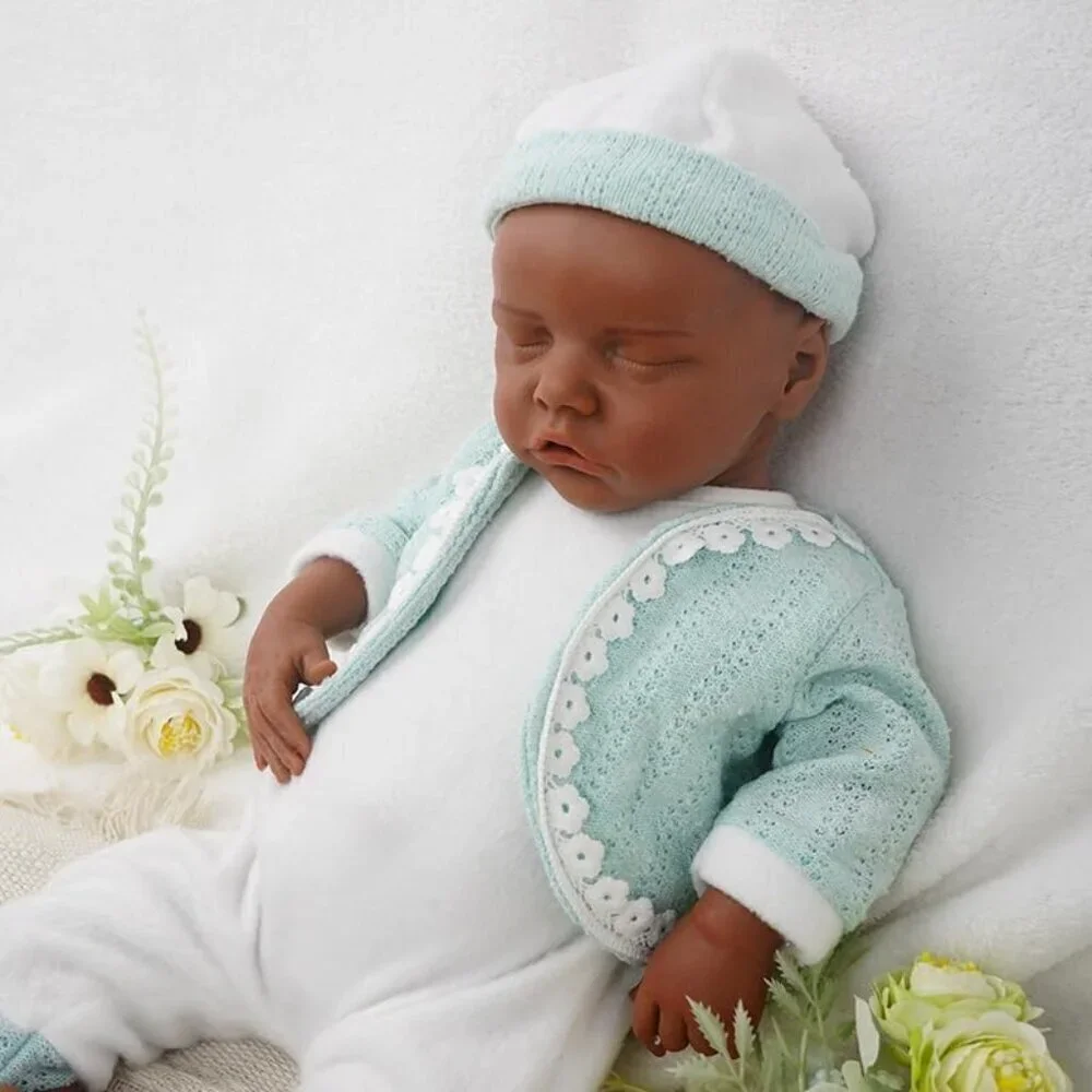 🆕18 Inch Realistic Full Body Silicone Reborn tan Baby Girl Real life Baby Dolls